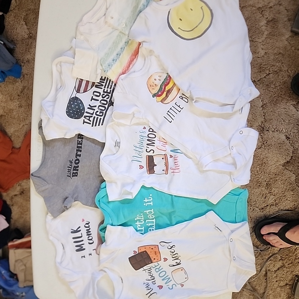 Set of 9 -- 0-3 Months Onesies
